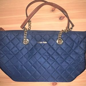 Blue Calvin Klein Canvas  Tote